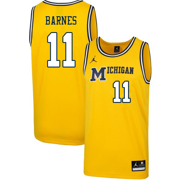 Men #11 Isaiah Barnes Michigan Wolverines College Basketball Jerseys Sale-Throwback